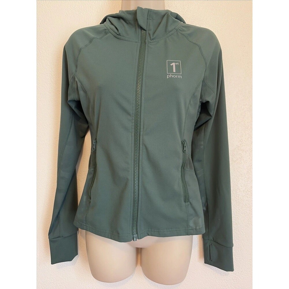 1st Phorm Jacket Womens Sm Green Hooded Full Zip Softshell Camo Vent Athletic